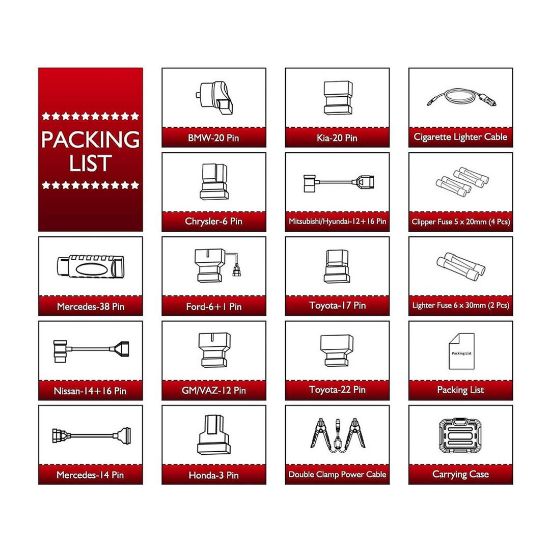 LAUNCH Non-16 Pin Adapter Kit for Passenger Cars For Launch X431 DBScar Detector Connector OBD2 | Emirates Keys